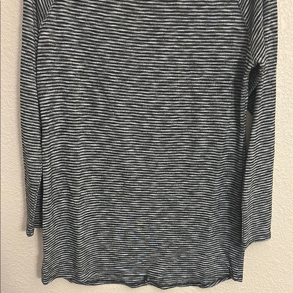 Black and Gray Striped Women's Maternity Top - Picture 4 of 7